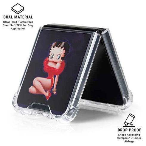 Betty Boop Red Dress Galaxy Z Flip7 Clear Case