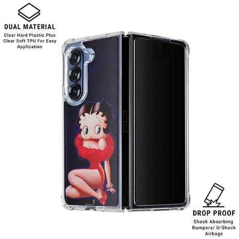 Betty Boop Red Dress Galaxy Z Fold6 Clear Case