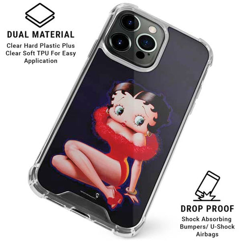 Betty Boop Red Dress iPhone 16 Pro Max Clear Case