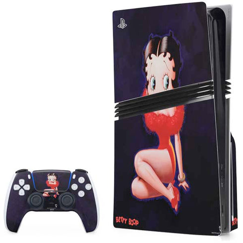 Betty Boop Red Dress PS5 Pro Disk Bundle Skin