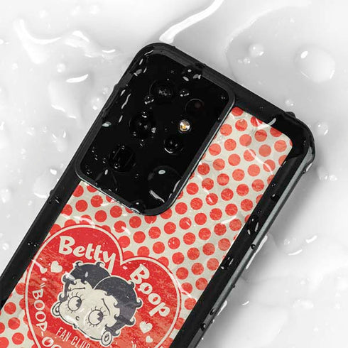 Betty Boop Red Heart Galaxy S24 Ultra Waterproof Case