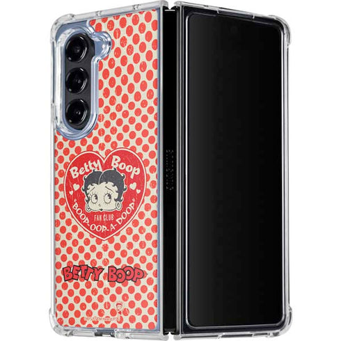 Betty Boop Red Heart Galaxy Z Fold5 5G Clear Case