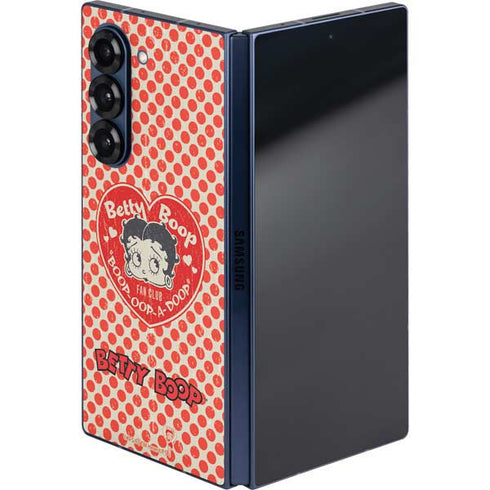Betty Boop Red Heart Galaxy Z Fold6 Skin