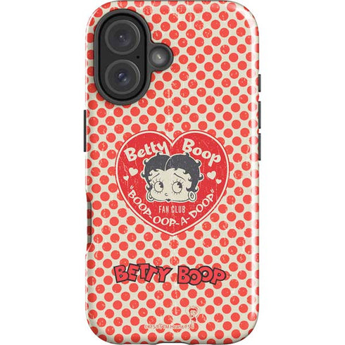 Betty Boop Red Heart iPhone 16 Plus Impact Case