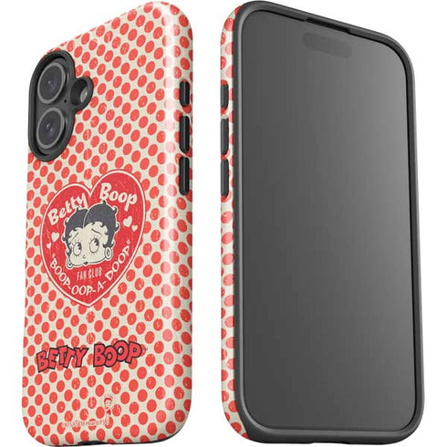 Betty Boop Red Heart iPhone 16 Plus Impact Case