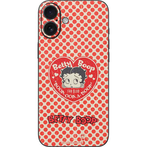 Betty Boop Red Heart iPhone 16 Plus Skin