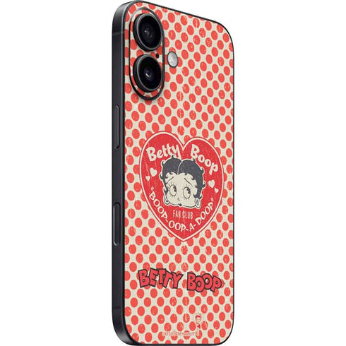 Betty Boop Red Heart iPhone 16 Plus Skin