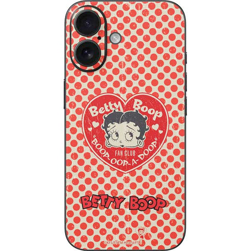 Betty Boop Red Heart iPhone 16 Skin