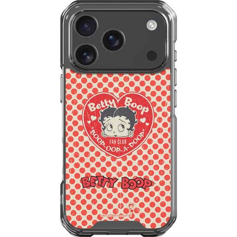 Betty Boop Red Heart iPhone 18 Pro Clear Case