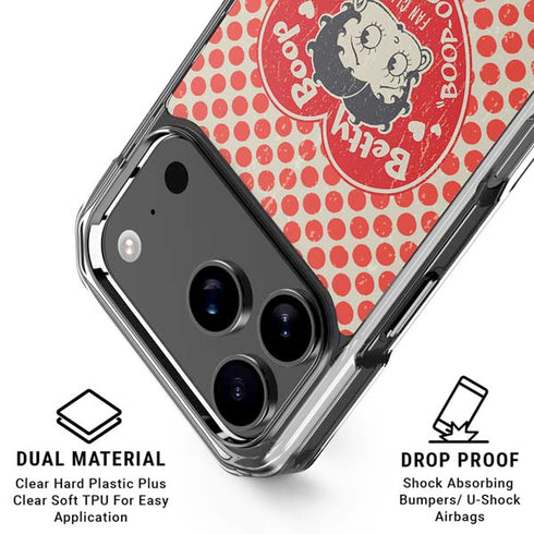 Betty Boop Red Heart iPhone 18 Pro Clear Case