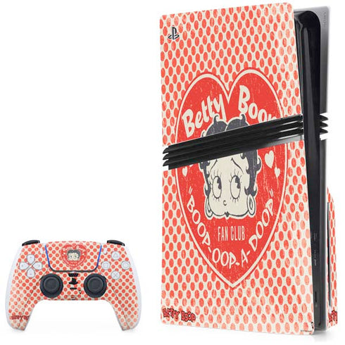 Betty Boop Red Heart PS5 Pro Disk Bundle Skin