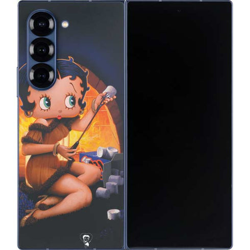Betty Boop Roasting Marshmallows Galaxy Z Fold6 Skin