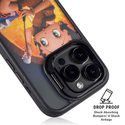 Betty Boop Roasting Marshmallows iPhone 14 Pro Max Kickstand Case