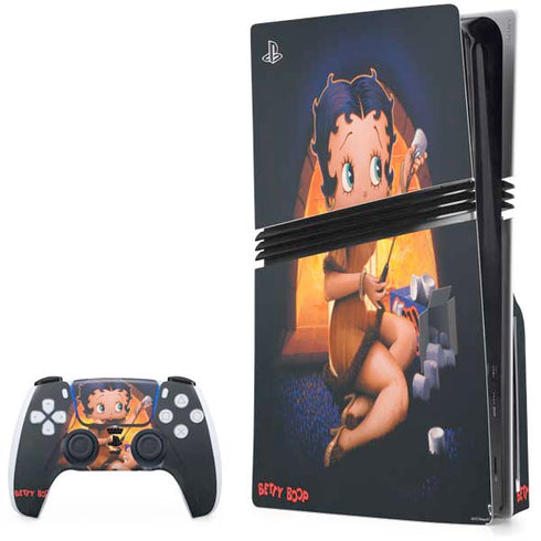 Betty Boop Roasting Marshmallows PS5 Pro Disk Bundle Skin