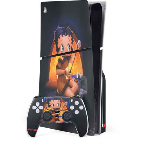 Betty Boop Roasting Marshmallows PlayStation PS5 Skins