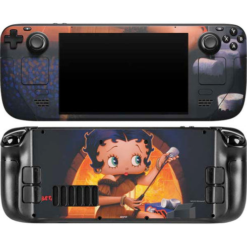 Betty Boop Roasting Marshmallows Steam Deck Handheld Gaming Computer OLED Skin