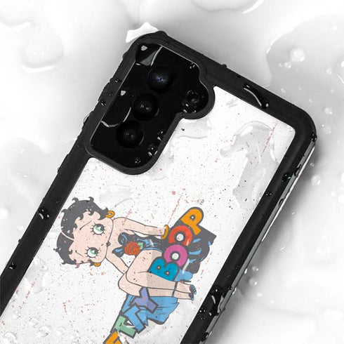 Betty Boop Splatter Galaxy S24 Plus Waterproof Case