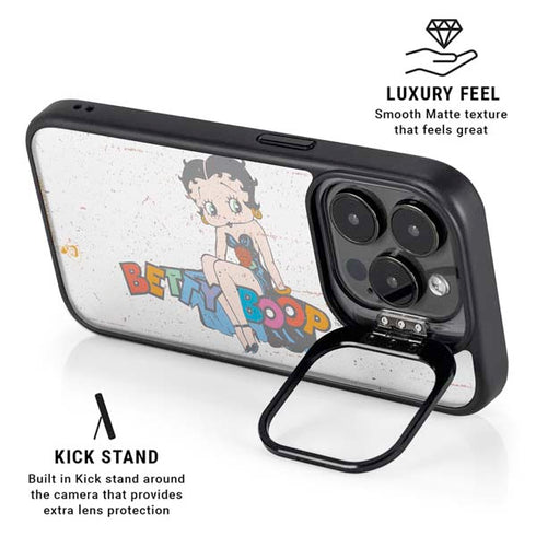 Betty Boop Splatter iPhone 15 Pro Kickstand Case