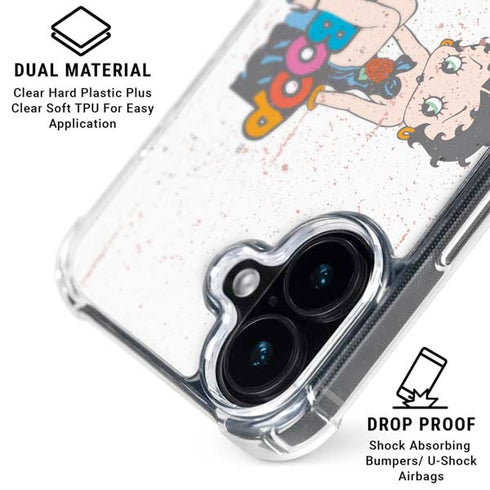 Betty Boop Splatter iPhone 16 Clear Case