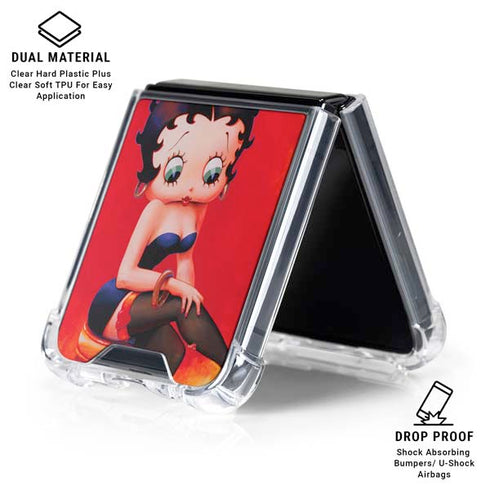 Betty Boop Stockings Galaxy Z Flip6 Clear Case