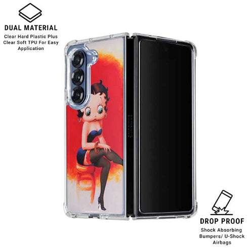 Betty Boop Stockings Galaxy Z Fold6 Clear Case