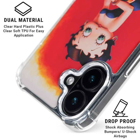Betty Boop Stockings iPhone 16 Plus Clear Case