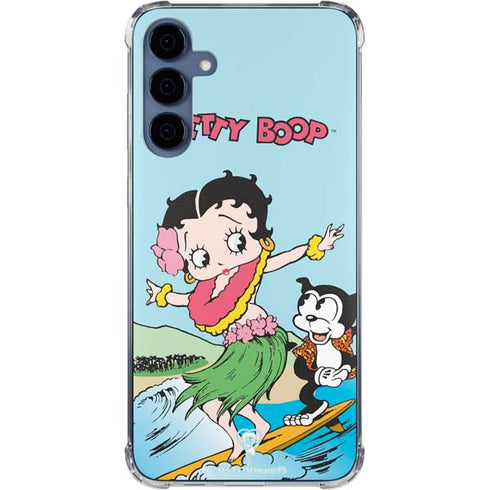 Betty Boop Surfing Galaxy A55 5G Clear Case