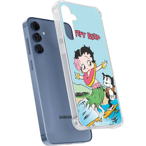 Betty Boop Surfing Galaxy A55 5G Clear Case