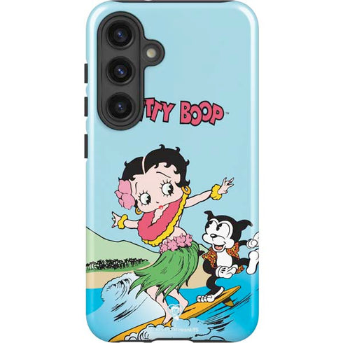 Betty Boop Surfing Galaxy S25 Impact Case