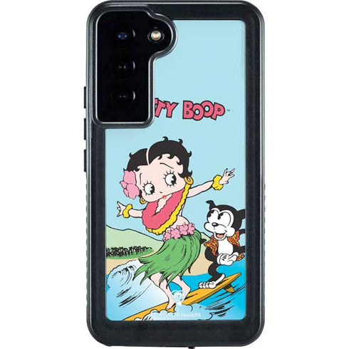 Betty Boop Surfing Galaxy S24 Plus Waterproof Case