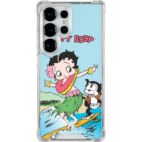 Betty Boop Surfing Galaxy S25 Ultra Clear Case