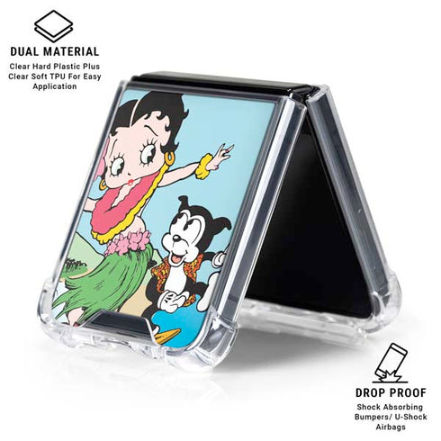 Betty Boop Surfing Galaxy Z Flip6 Clear Case