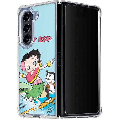 Betty Boop Surfing Galaxy Z Fold5 5G Clear Case