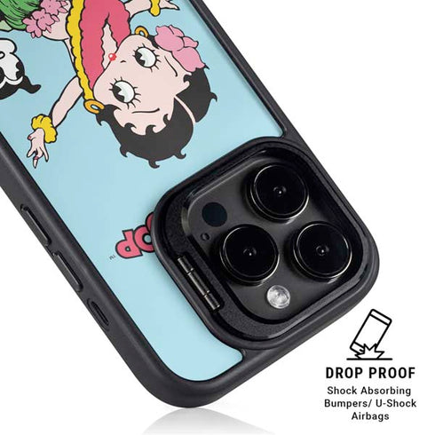 Betty Boop Surfing iPhone 14 Pro Max Kickstand Case