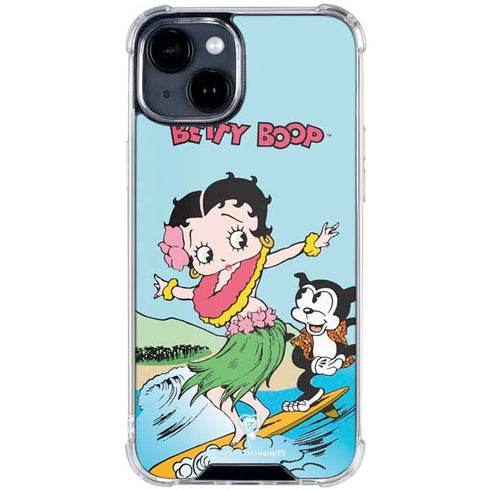 Betty Boop Surfing iPhone 15 Clear Case