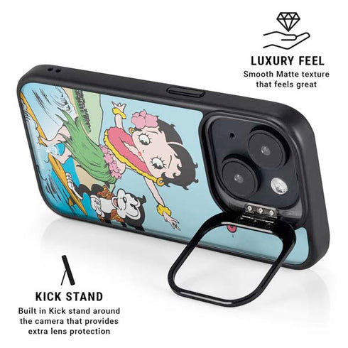 Betty Boop Surfing iPhone 15 Kickstand Case