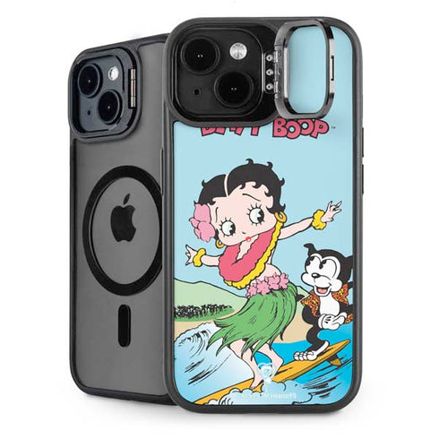 Betty Boop Surfing iPhone 15 Plus Kickstand Case