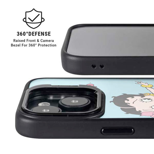 Betty Boop Surfing iPhone 15 Plus Kickstand Case