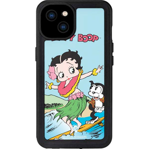 Betty Boop Surfing iPhone 15 Plus Waterproof Case