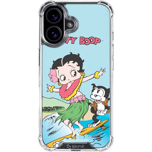 Betty Boop Surfing iPhone 16 Clear Case