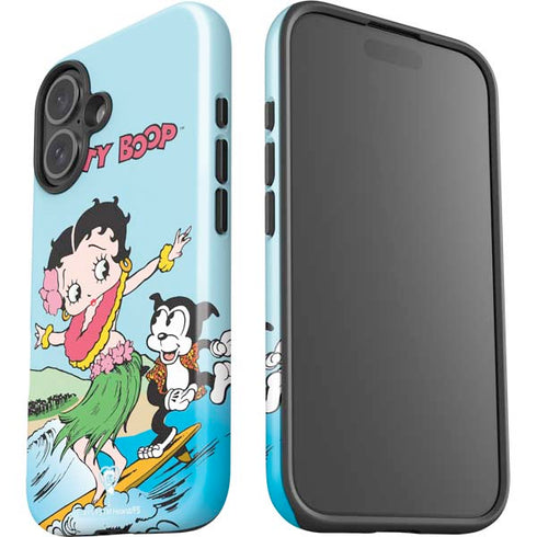 Betty Boop Surfing iPhone 16 Impact Case