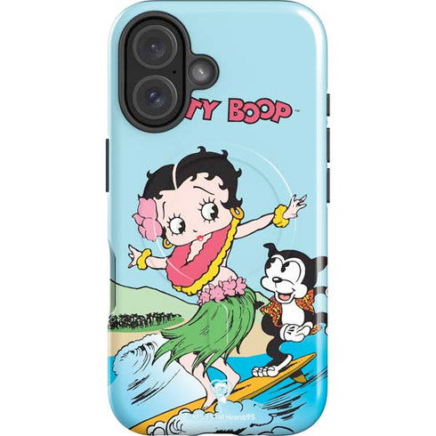 Betty Boop Surfing iPhone 16 Magsafe Impact Case