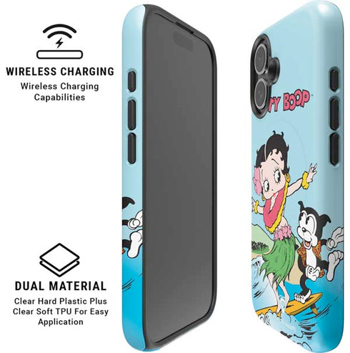 Betty Boop Surfing iPhone 16 Magsafe Impact Case