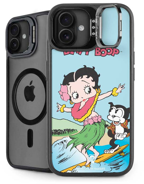 Betty Boop Surfing iPhone 16 Plus Kickstand Case