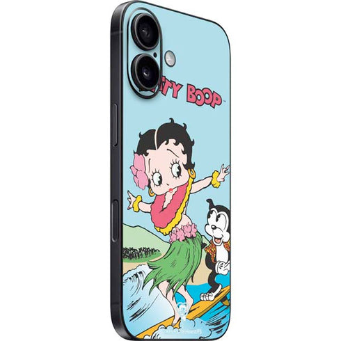 Betty Boop Surfing iPhone 16 Plus Skin
