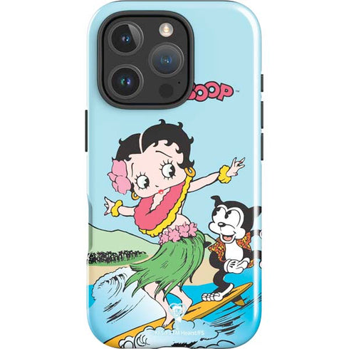 Betty Boop Surfing iPhone 16 Pro Max Impact Case