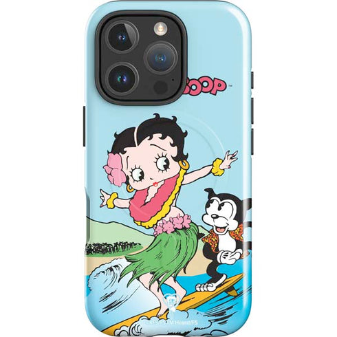 Betty Boop Surfing iPhone 16 Pro Max Magsafe Impact Case