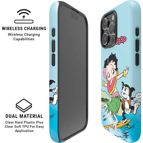 Betty Boop Surfing iPhone 16 Pro Max Magsafe Impact Case