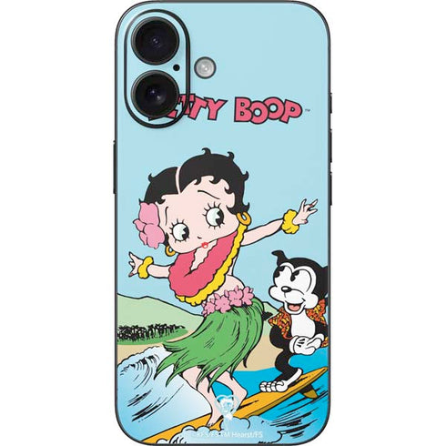 Betty Boop Surfing iPhone 16 Skin
