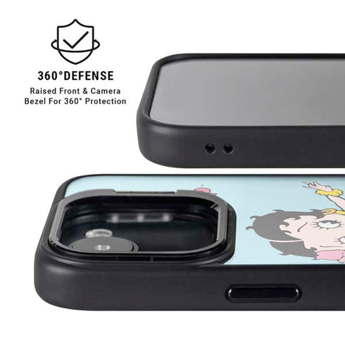 Betty Boop Surfing iPhone 16e Kickstand Case